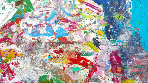 istock Abstract colorful painting for texture background. Splash acrylic color 985338182