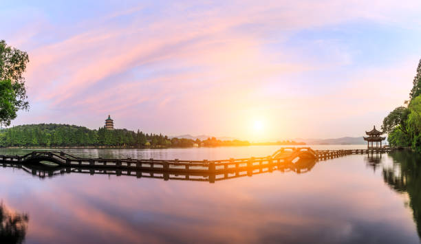 istock Hangzhou West Lake landscape at sunset 985338290