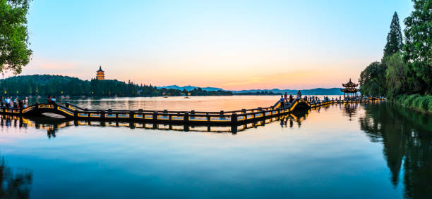 istock Hangzhou West Lake landscape at sunset 985338922