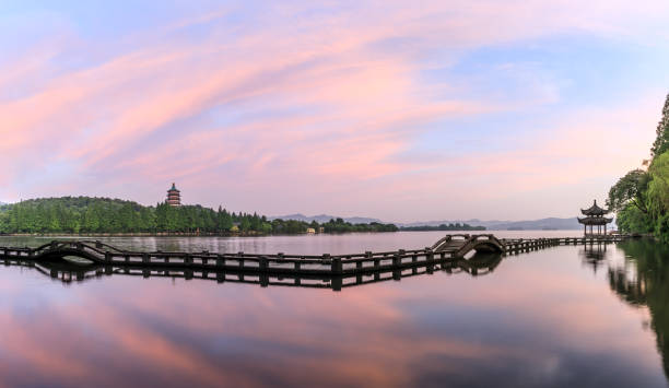 istock Hangzhou West Lake landscape at sunset 985339100