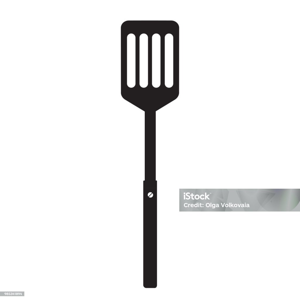 Kitchen Spatula For Cooking Barbecue Spatula Black Simple Silhouette Stock  Illustration - Download Image Now - iStock