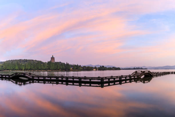 istock Hangzhou West Lake landscape at sunset 985343230