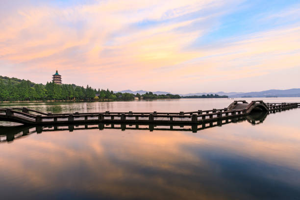 istock Hangzhou West Lake landscape at sunset 985346016