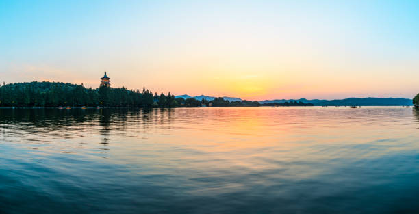 istock Hangzhou West Lake landscape at sunset 985346246