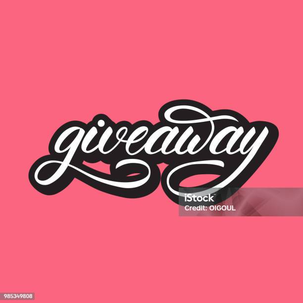 Lettering Design With A Word Giveaway Vector Illustration Stock Illustration - Download Image Now