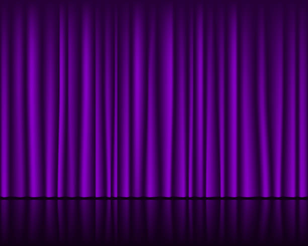 ilustrações de stock, clip art, desenhos animados e ícones de magic stage with purple curtain seamless template - purple pattern abstract backdrop