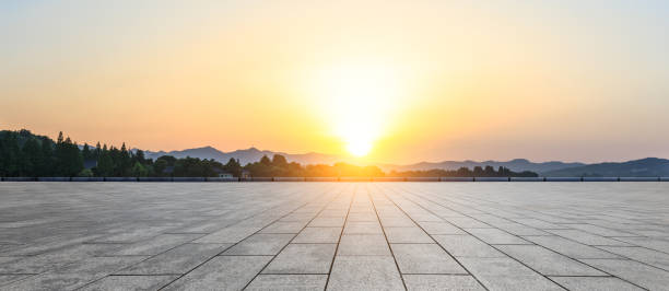 istock square floor and hill silhouette at dusk 985367642
