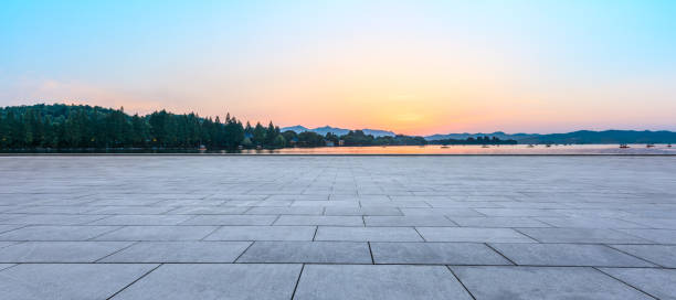 istock square floor and hill silhouette at dusk 985367694