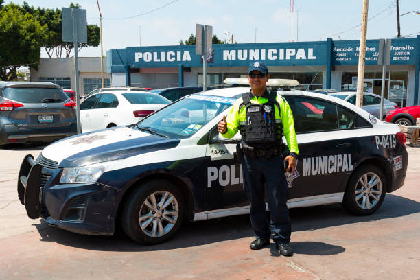 Police Officer in Tijuana, Mexico stock photo