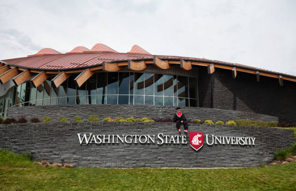 Graduation photo, Washington State University, USA stock photo