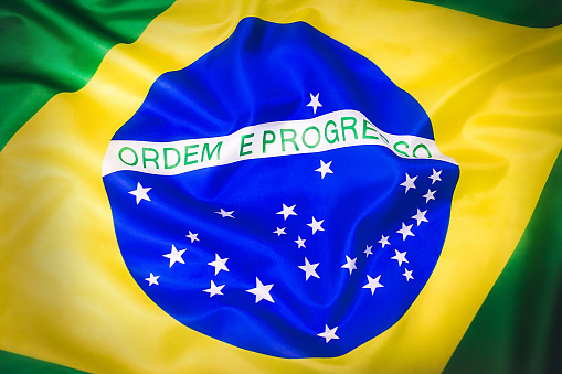 This photo is a picture from the brasilian flag. The pic has many details from de center of the flag.