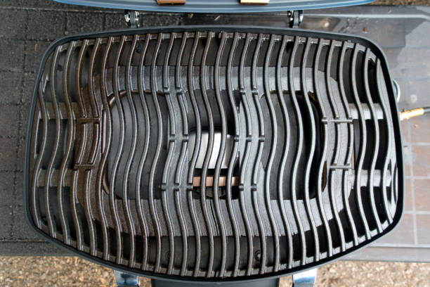 istock Overhead view of New Cast Iron Portable BBQ Grille 985431872