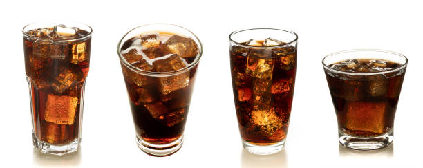 istock Group of Cola in glass with ice. 985431900