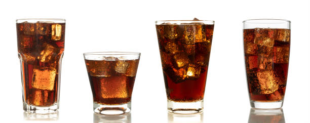 istock Group of Cola in glass with ice. 985431902