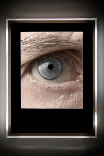 istock Acrylic LED photo frame with human eye's photo 985442414