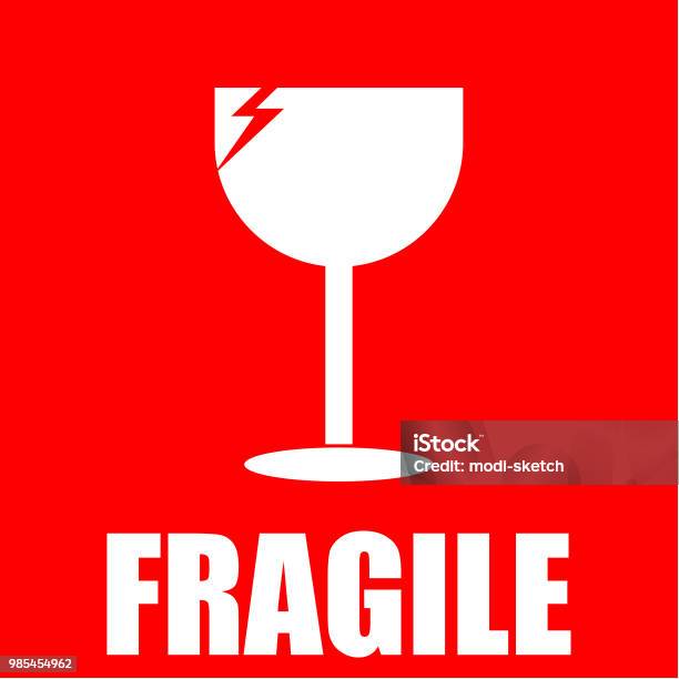 Fragile Sticker Stock Illustration - Download Image Now - Fragile Sign, Fragility, Sticker