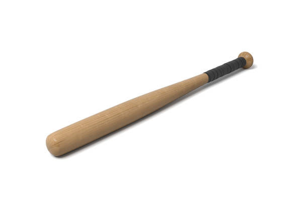 An old baseball bat isolated on white with a clipping path