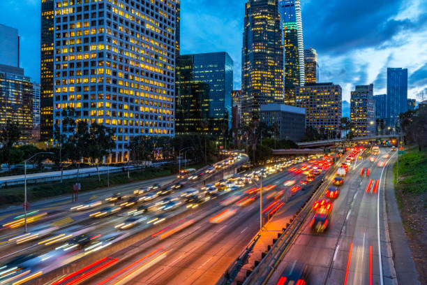 istock Los Angeles Downtown Evening Traffic 985463808