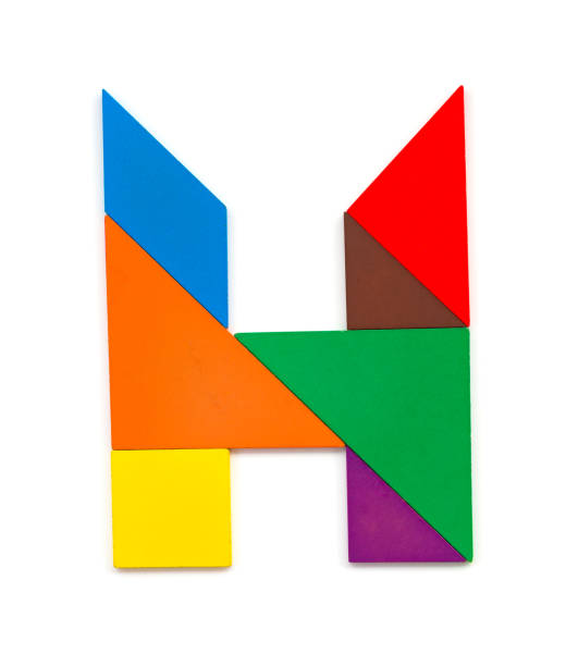 istock tangram shaped like a letter H on white background 985483464