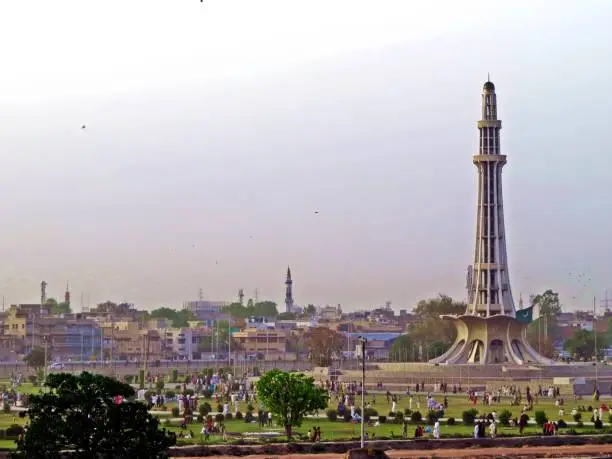Minar-e-Pakistan is a public monument located in, adjacent to the Walled City of Lahore, in the Pakistani province of Punjab. The tower was constructed during the 1960s site where the All-India Muslim League passed the Lahore Resolution on 23 March 1940.