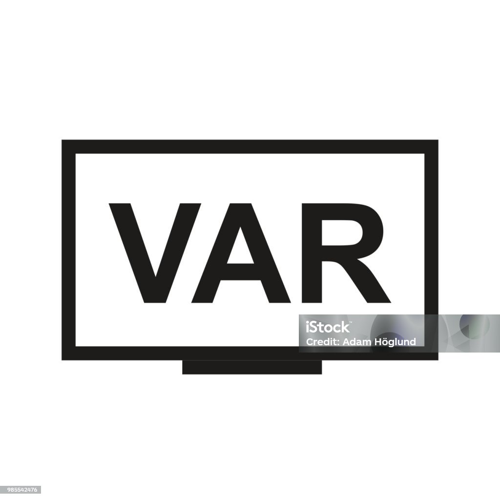 VAR, Video Assistant Referee symbol for soccer or football match on screen or TV. Vector Illustration. Abstract stock vector