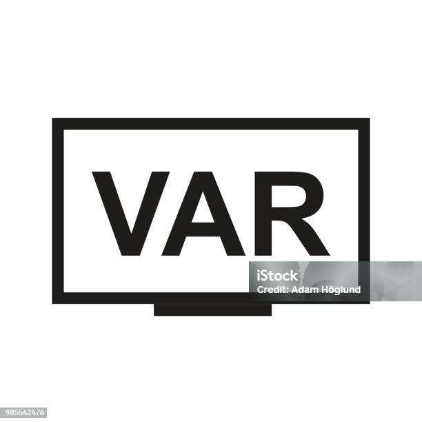 Var Video Assistant Referee Symbol For Soccer Or Football Match On Screen Or Tv Vector Illustration Stock Illustration - Download Image Now