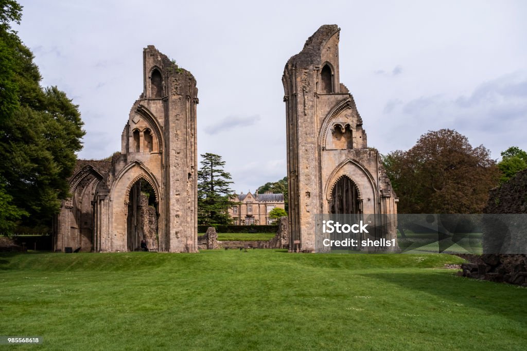 Glastonbury Abbey Beautiful abbey ruins and gardens, Glastonbury, Somerset, Uk Glastonbury Abbey Stock Photo