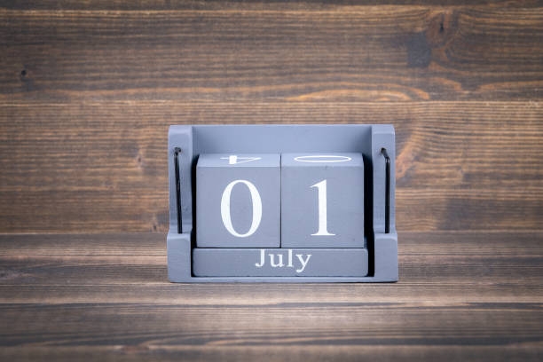 istock 1 july wooden, square calendar 985576872