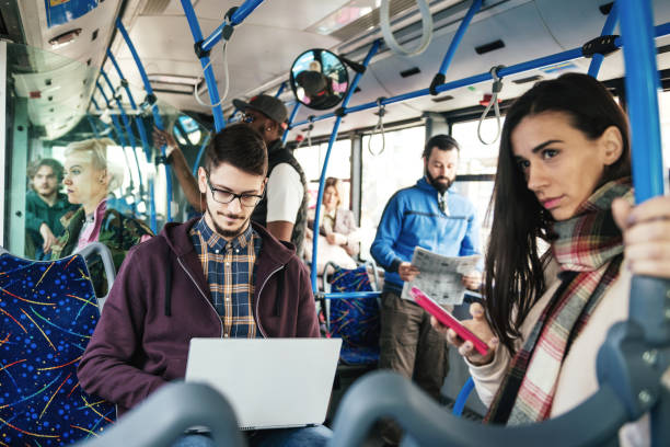 istock Early morning commuter bus in New York 985577376