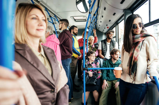 istock Multi ethnic people in the city bus 985577858