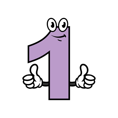 Cartoon Number One Character Stock Illustration - Download Image Now -  Algebra, Alphabet, Cartoon - iStock