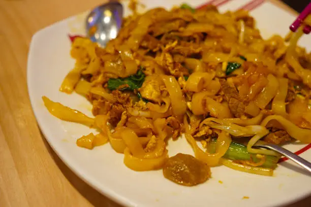 Photo of Kwetiau, Chinese noodles on plate