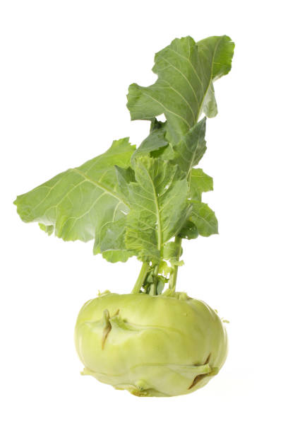 istock Fresh kohlrabi isolated on white background 985586512