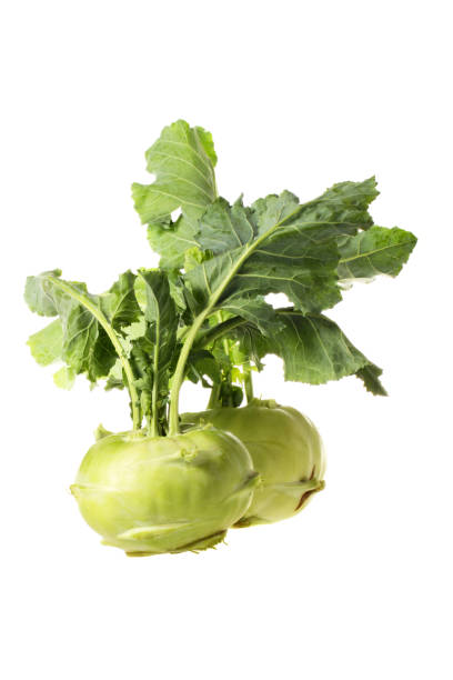 istock Fresh kohlrabi isolated on white background 985586524
