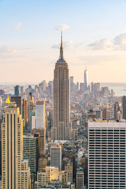 istock new york skyline at sunset. 985591038