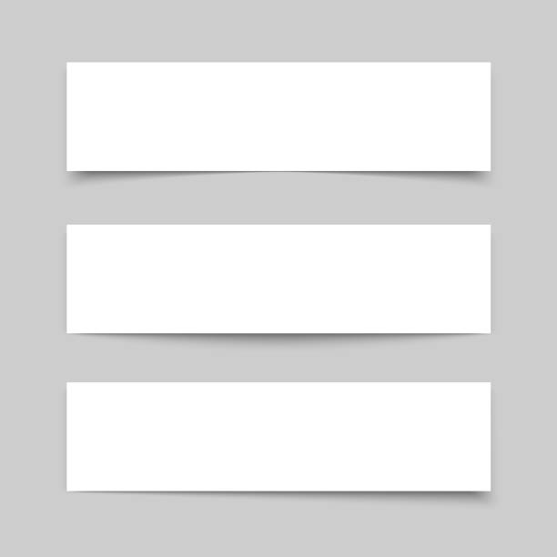 Mock up banner Mock up banner. Set of blank white banners with different transparent shadow on gray background. Vector illustration. taking off stock illustrations