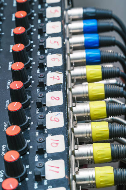 istock Audio cables and connectors in studio equipment 985602458