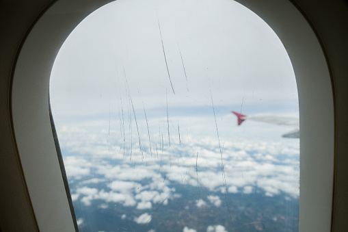 Plane window scratches