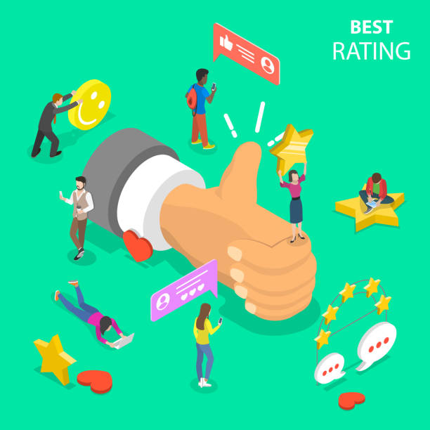 Best rating flat isometric vector concept. Flat isometric vector concept of best rating. suitable upper stock illustrations