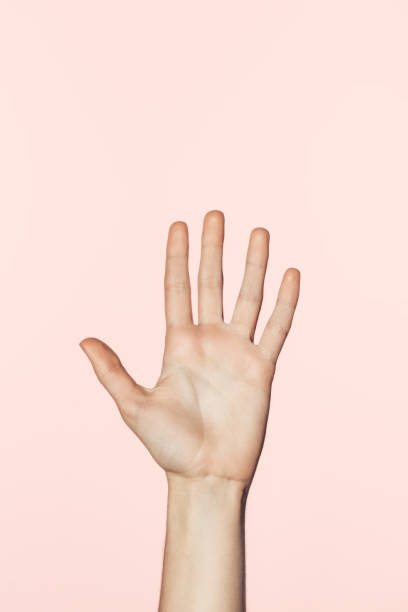 istock partial view of female hand isolated on pink background 985618086