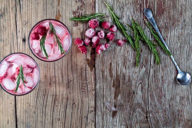 alcohol, berry mojito. gin, rum, vodka, traditional, summer, refreshing, drinks, citrus, freshness, fruit, - strawberry blueberry raspberry glass imagens e fotografias de stock