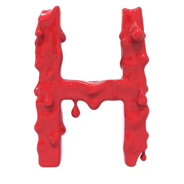 istock Letter H.Bloody  english halloween alphabet.3D Rendering. 985635154