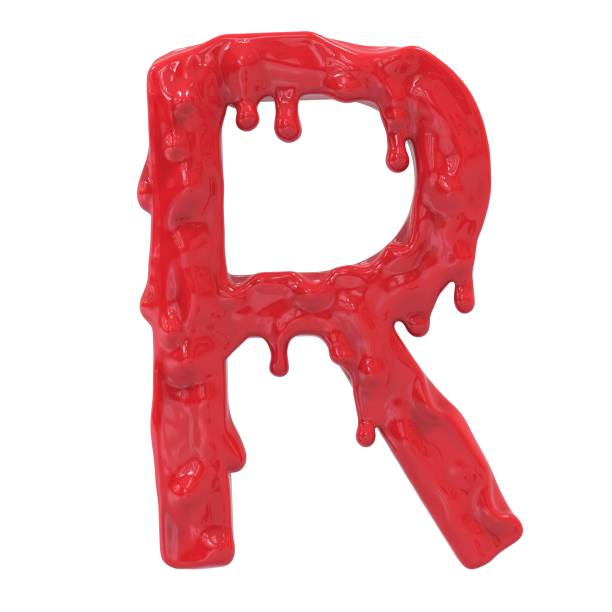 istock Letter R.Bloody  english halloween alphabet.3D Rendering. 985635256