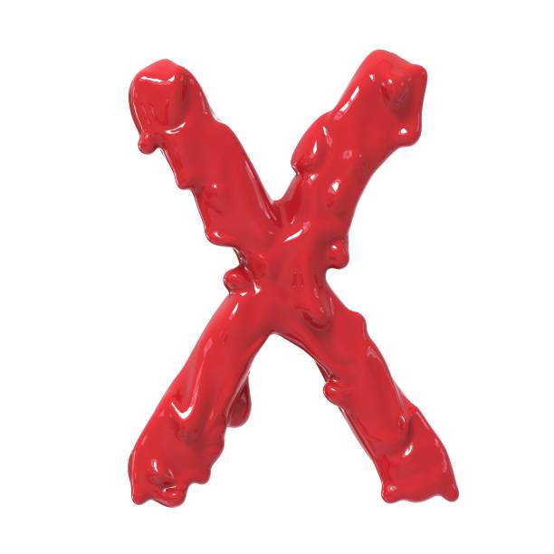 istock Letter X.Bloody  english halloween alphabet.3D Rendering. 985635362