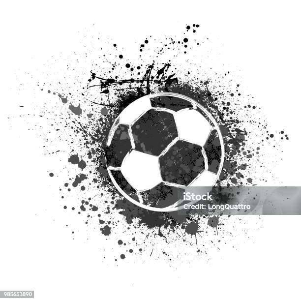 Fond Grunge Football Vecteurs libres de droits et plus d'images vectorielles de Football - Football, Ballon de football, Technique grunge du papier froissé