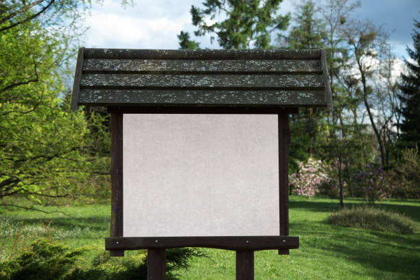 istock wooden information board in the park 985654574