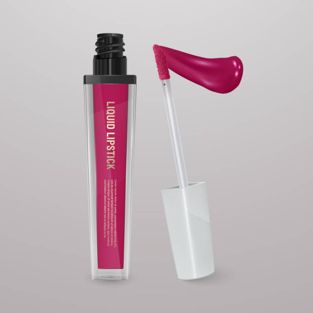 istock Realistic, bright pink liquid lipstick with stroke of lipstick. 3d illustration, trendy cosmetic design for advertisement 985671376