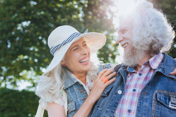 istock Joyful nice couple looking at each other 985764046