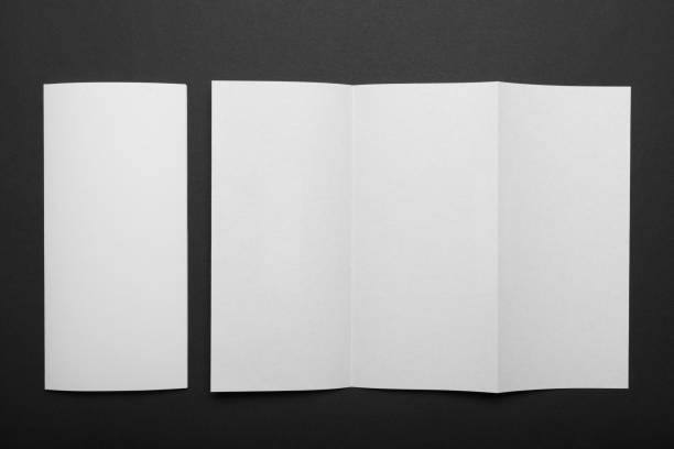 istock Trifold paper leaflet mockup. DL flyer, booklet 985767672