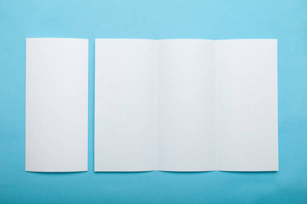 istock Trifold paper leaflet mockup. DL flyer, booklet 985768632